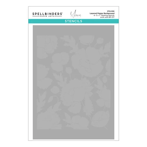 Spellbinders - BetterPress Collection - Press Plates and Stencil Bundle - Poppy Background