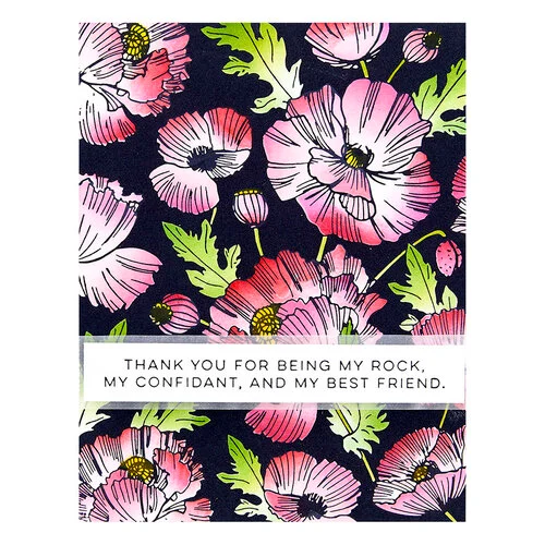 Spellbinders - BetterPress Collection - Press Plates and Stencil Bundle - Poppy Background