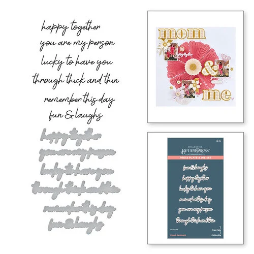 Spellbinders - BetterPress Collection - Press Plates and Die Set - Friends Sentiments