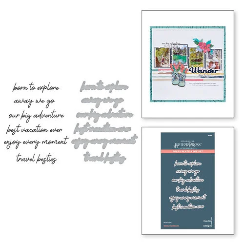 Spellbinders - BetterPress Collection - Press Plates and Die Set - Wander Sentiments