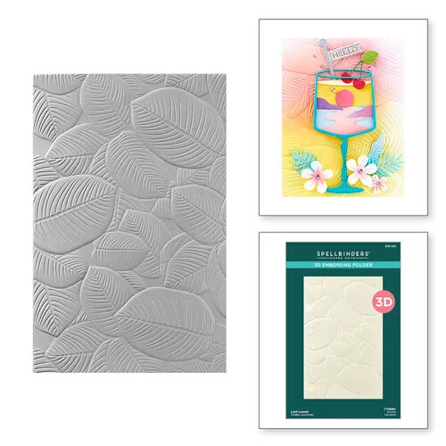 Spellbinders - Happy Hour Collection - 3D Embossing Folder - Lush Leaves 1 Spellbinders - Happy Hour Collection - 3D Embossing Folder - Lush Leaves