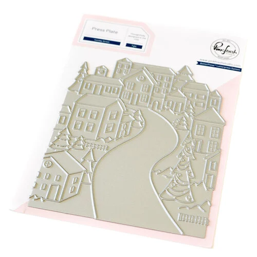 Pinkfresh Studio - Magical Holiday Collection - Press Plates - Holiday Street 1 Pinkfresh Studio - Magical Holiday Collection - Press Plates - Holiday Street