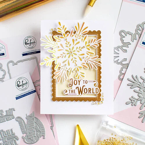 Pinkfresh Studio - Magical Holiday Collection - Press Plates - Radiating Snowflake 3 Pinkfresh Studio - Magical Holiday Collection - Press Plates - Radiating Snowflake