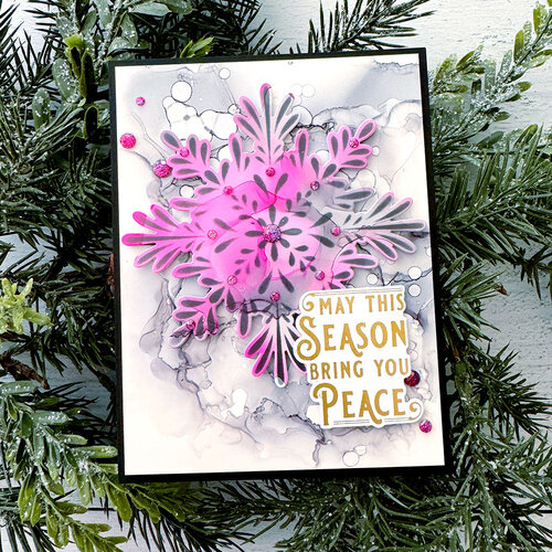 Pinkfresh Studio - Magical Holiday Collection - Press Plates - Radiating Snowflake 4 Pinkfresh Studio - Magical Holiday Collection - Press Plates - Radiating Snowflake