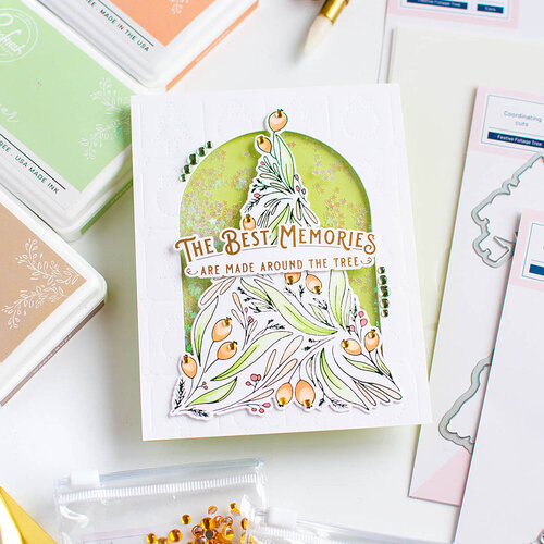 Pinkfresh Studio - Magical Holiday Collection - Stencils - Festive Foliage Tree 3 Pinkfresh Studio - Magical Holiday Collection - Stencils - Festive Foliage Tree