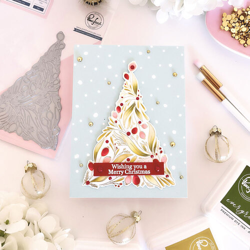 Pinkfresh Studio - Magical Holiday Collection - Stencils - Festive Foliage Tree 6 Pinkfresh Studio - Magical Holiday Collection - Stencils - Festive Foliage Tree